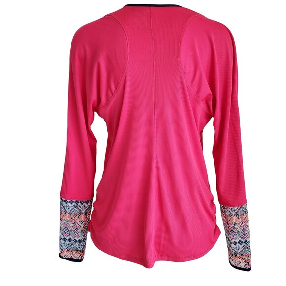 LUCKY IN LOVE Pretty in Ink Collection Ink Print Long Sleeve Tennis Top L 12 - Picture 6 of 16